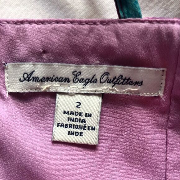 American Eagle Outfitters short strappy dress purple/pink/turqoise Size 2 - Picture 3 of 10